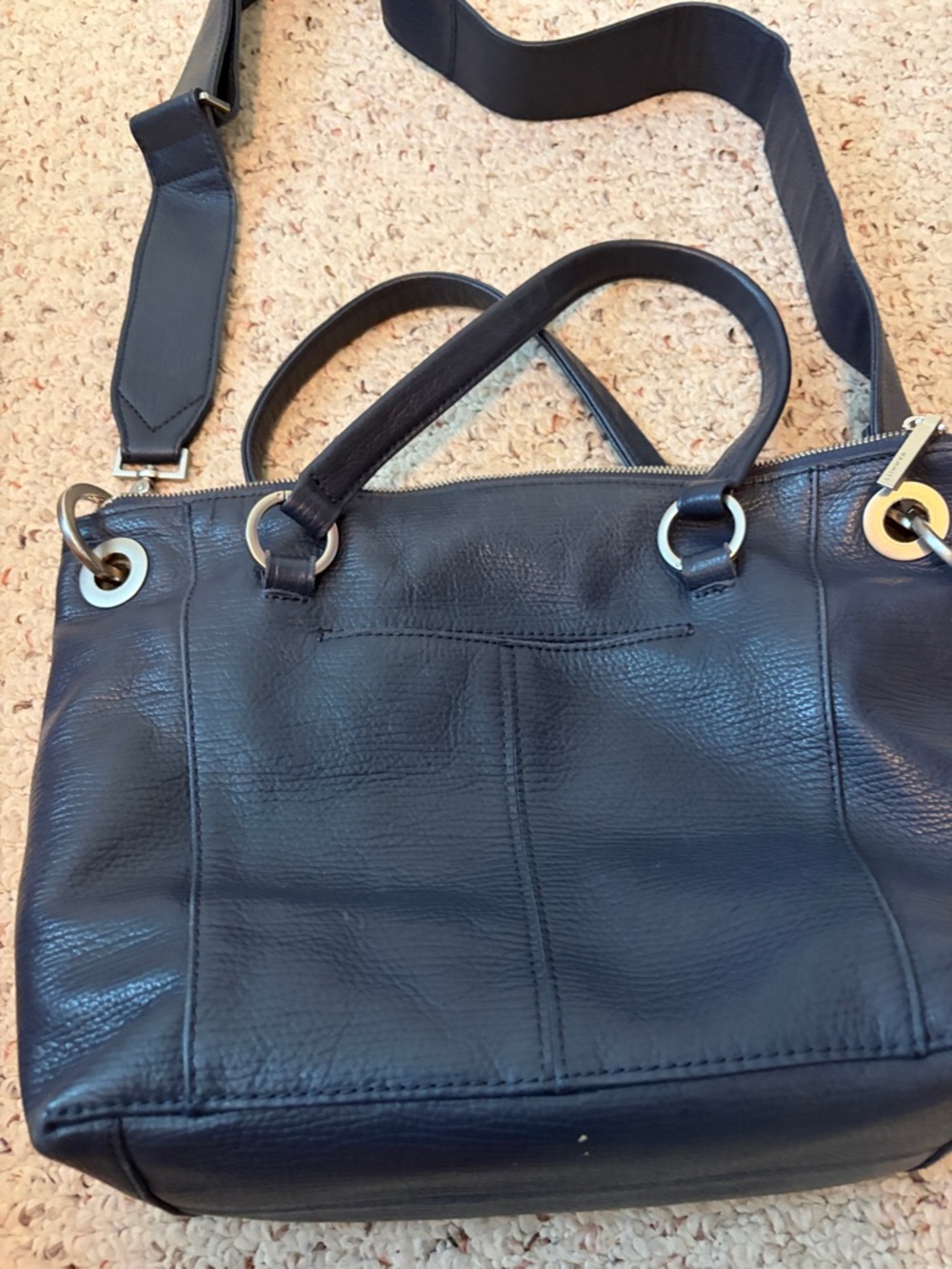 Hammitt Navy Leather Shoulder Tote with Silver Studs - Picture 3 of 3